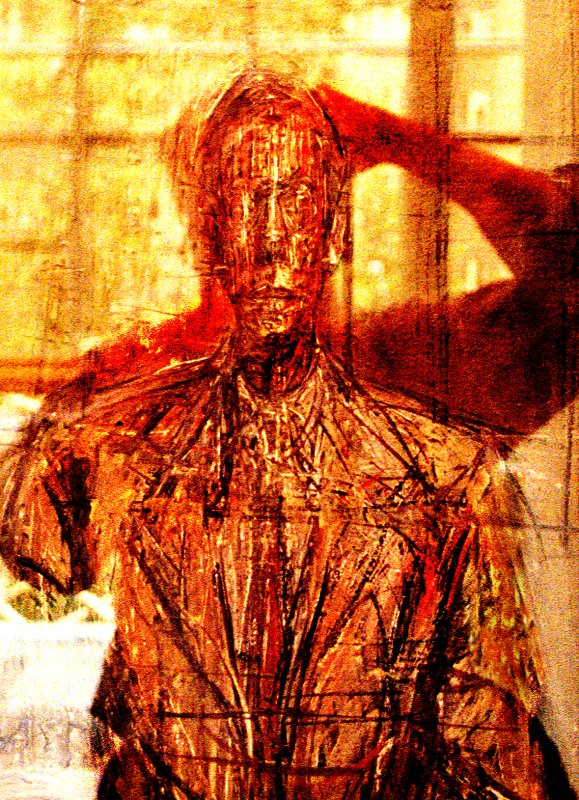 Self portrait with Giacometti - by Tony Karp