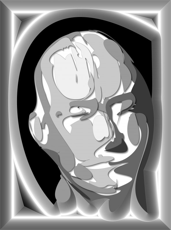 Pinhead decoupage framed - by Tony Karp